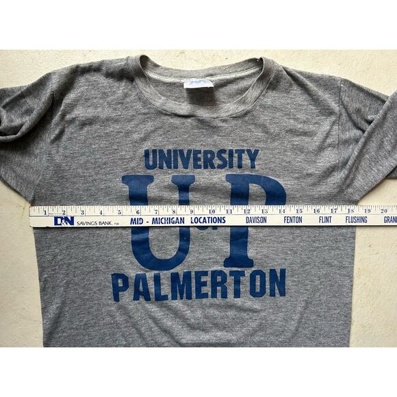 Vintage 80s Palmerton Shirt Size Medium USA Single Stitch Paper Thin Soft Gray - Picture 10 of 16